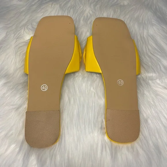 New Yellow Bow Know Sandals Flats EUR 40 Sz 9.5 US Spring Summer Easter Gift - Picture 5 of 7